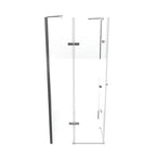 ALICE - Cabina de ducha de esquina con puertas batientes de cristal templado medio esmerilado