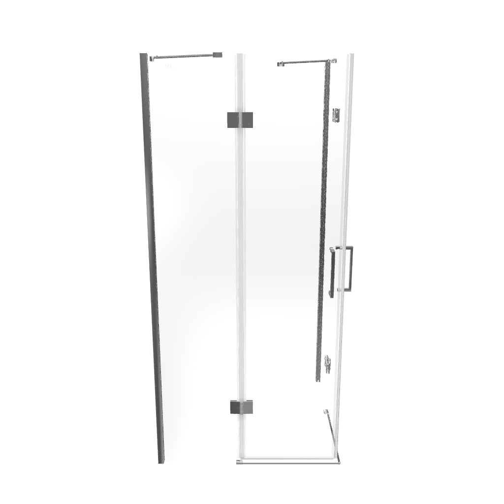 CELINE - Cabina de ducha de esquina con puertas batientes de cristal templado