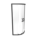 ELLA - Cabine de duche de quadrante com portas de correr em vidro transparente e perfil preto mate