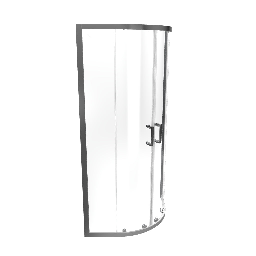 ELLA - Cabina de ducha angular con puertas correderas de cristal transparente y perfil cromado
