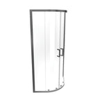 ELLA - Cabina de ducha angular con puertas correderas de cristal transparente y perfil cromado
