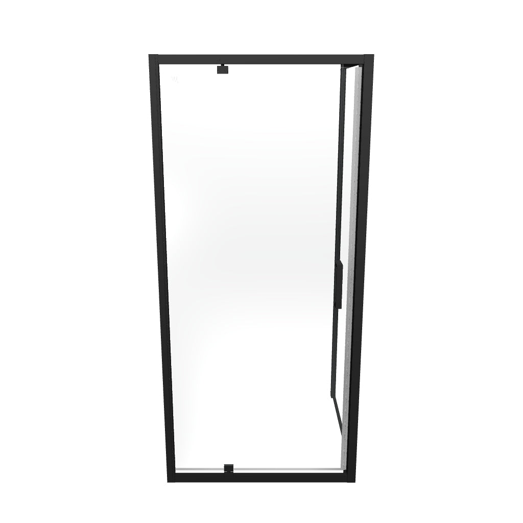ISADORA - Cabine de duche frontal com portas articuladas em vidro temperado e perfil preto mate