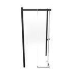 KAYLEE - Cabine de duche de canto com portas de correr, vidro transparente 6 mm e perfil preto mate