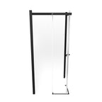 KAYLEE - Cabine de duche de canto com portas de correr, vidro escurecido 6 mm e perfil preto mate