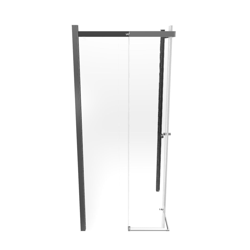 KAYLEE - Cabina de ducha de esquina con puertas correderas, cristal ahumado de 6 mm y perfil cromado
