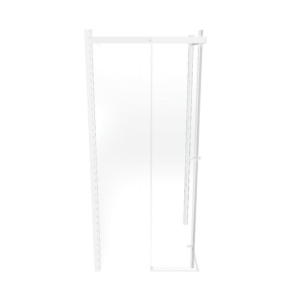 KAYLEE - Cabine de duche de canto com portas de correr, vidro transparente 6 mm e perfil branco
