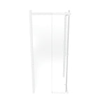 KAYLEE - Cabine de duche de canto com portas de correr, vidro transparente 6 mm e perfil branco
