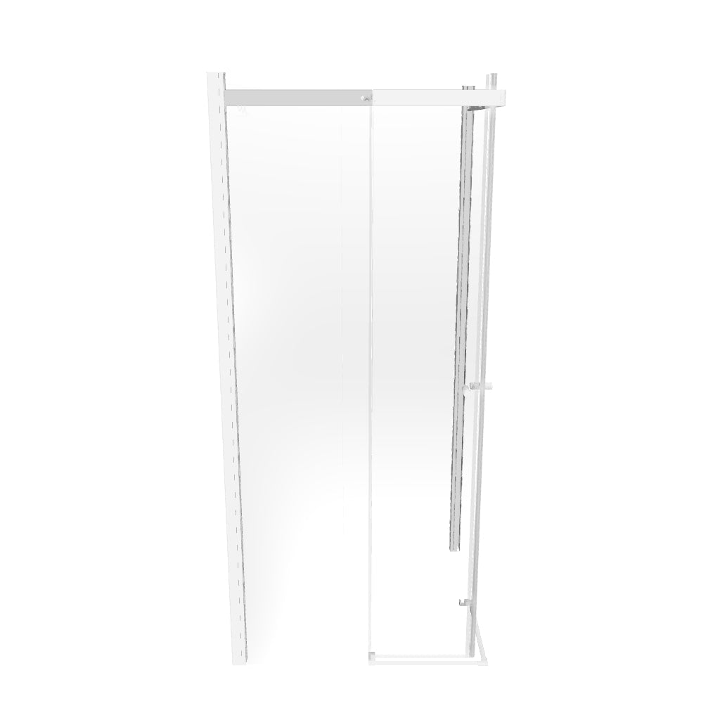 KAYLEE - Cabine de duche de canto com portas de correr, vidro escurecido 6 mm e perfil branco