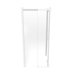 KAYLEE - Cabine de duche de canto com portas de correr, vidro escurecido 6 mm e perfil branco
