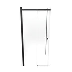KAYLEE - Cabine de duche de canto com porta de correr, vidro transparente 6 mm e perfil preto mate
