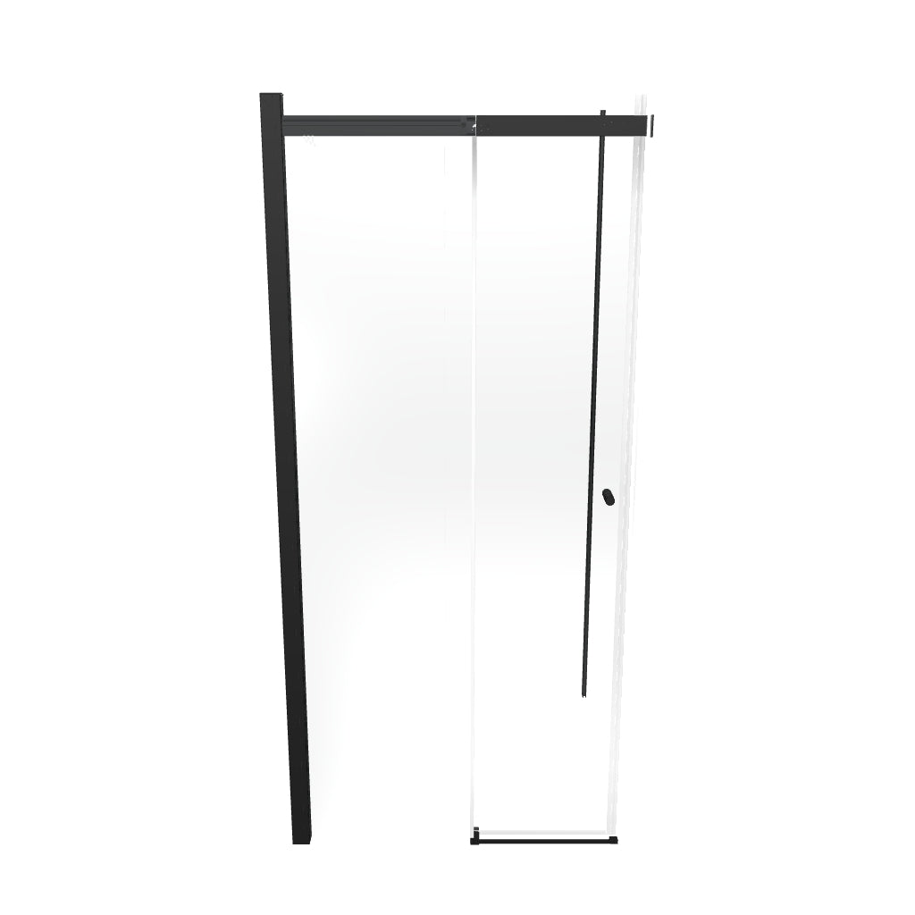KAYLEE - Cabine de duche de canto com porta de correr, vidro transparente 6 mm e perfil preto mate