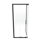 DORA - Cabina de ducha con puertas correderas, cristal templado y perfil negro mate