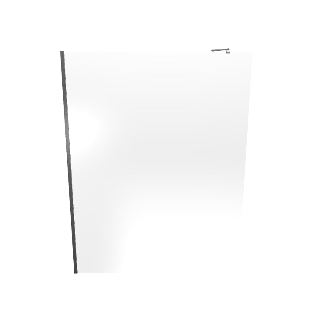 FIONA - Painel de duche walk-in em vidro temperado escurecido 10 mm com perfil cromado