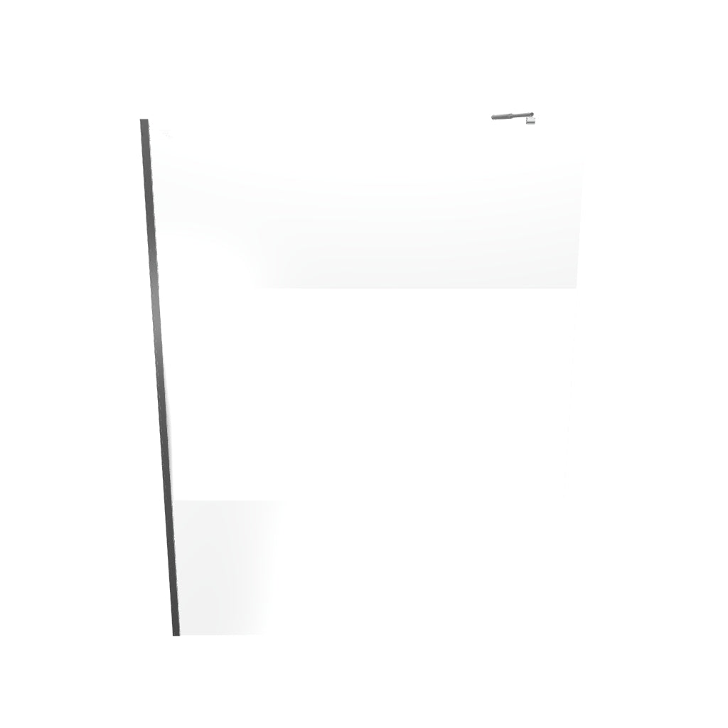 FIONA - Painel de duche walk-in em vidro temperado meio fosco 10 mm com perfil cromado