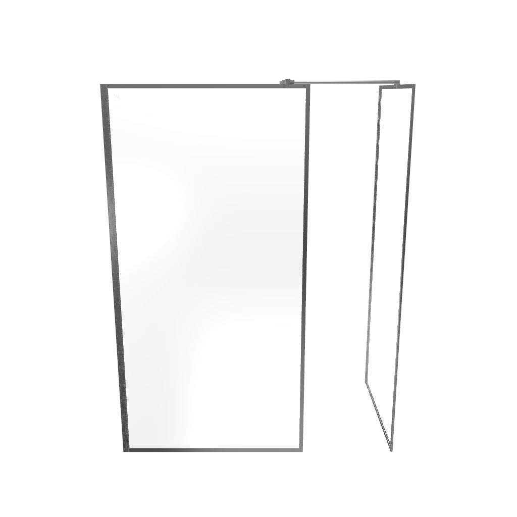 GIANNA - Box doccia Walk-In con 2 pannelli in vetro temperato con profilo cromato