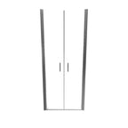 LARA - Mampara de ducha con puertas abatibles de vidrio templado esmerilado de 6 mm