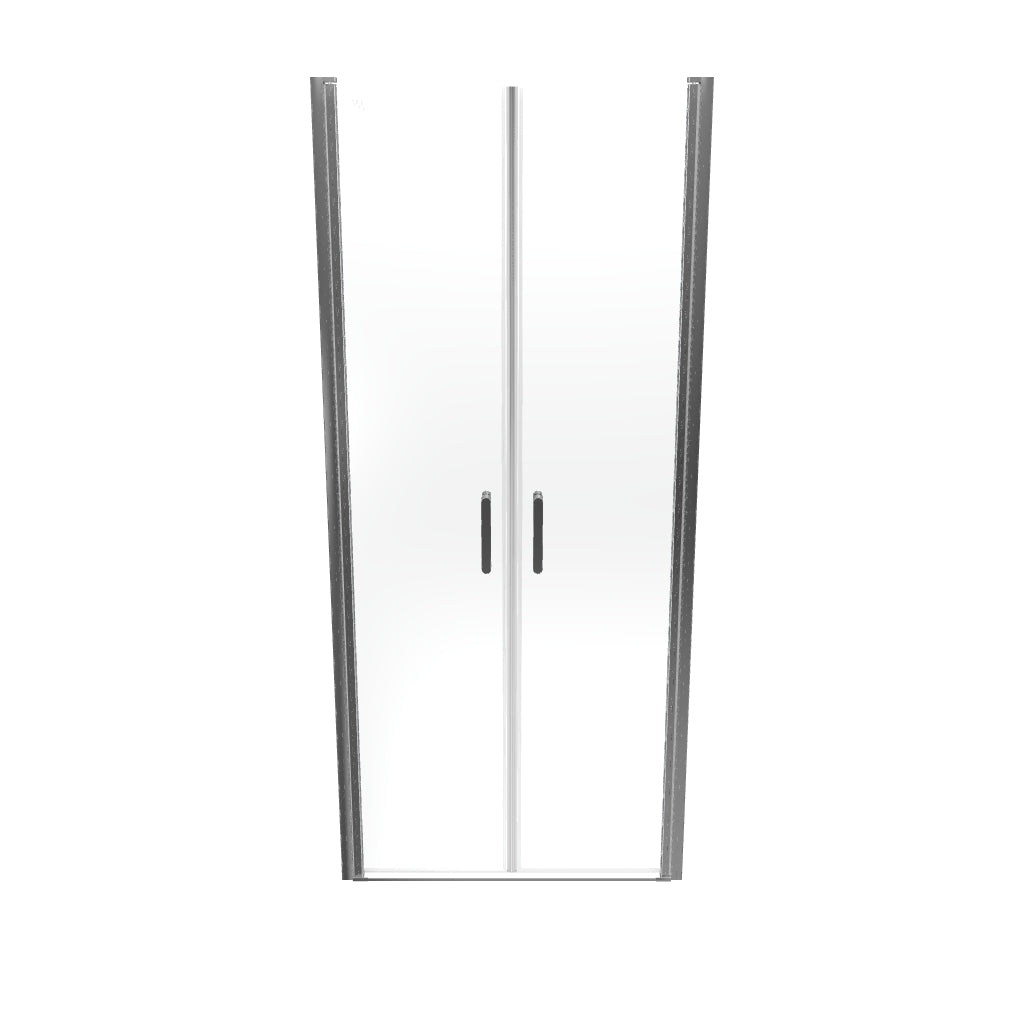 STELLA - Mampara de ducha con puertas batientes de cristal templado y perfil cromado