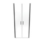 STELLA - Mampara de ducha con puertas batientes de cristal templado y perfil cromado