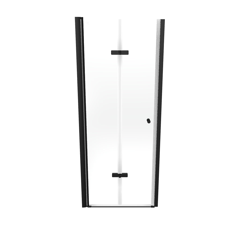 MILA - Porta de duche dobrável em vidro temperado 6 mm e perfil preto mate