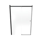 KAYLEE - Puerta de ducha reversible con puerta corredera, cristal de 6 mm y perfil negro mate