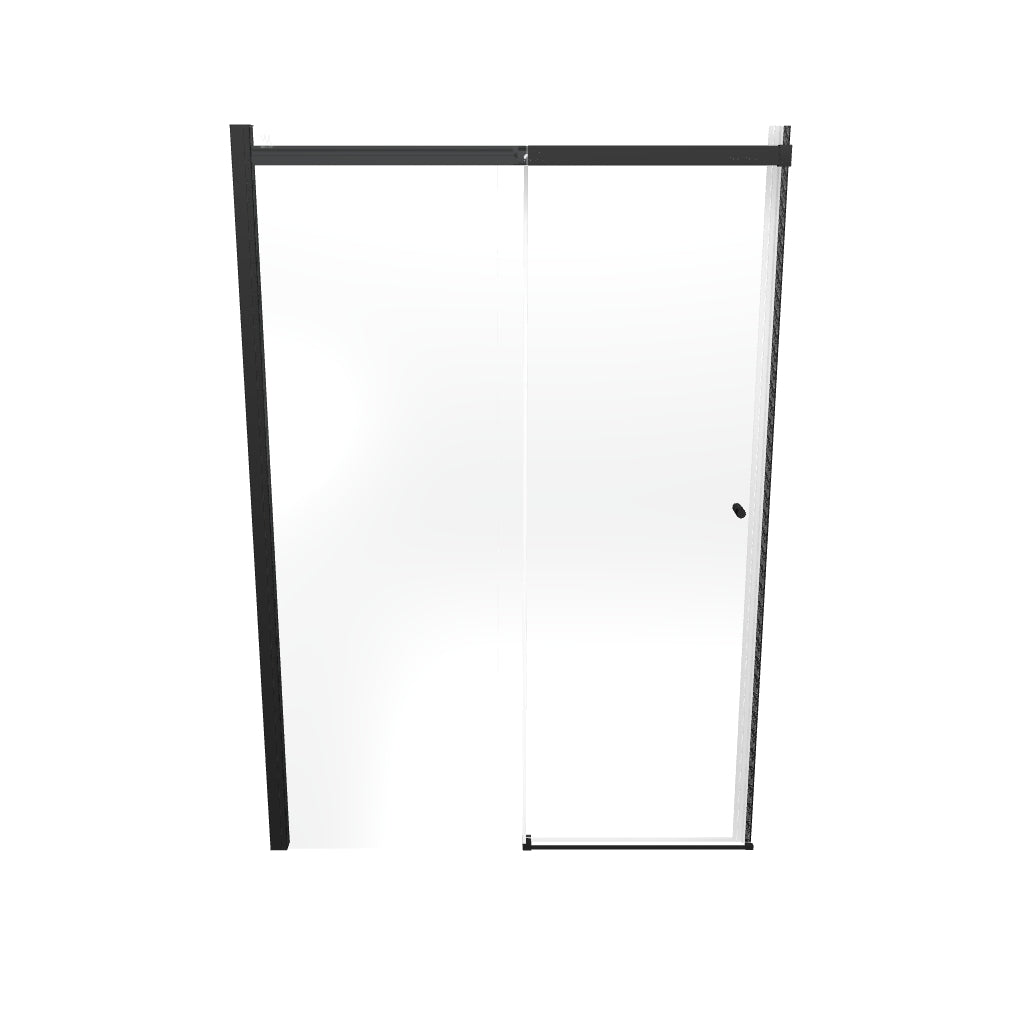 KAYLEE - Puerta de ducha reversible con puerta corredera, cristal de 6 mm y perfil negro mate