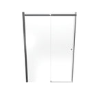 KAYLEE - Puerta de ducha reversible con puerta corredera, cristal de 6 mm y perfil cromado