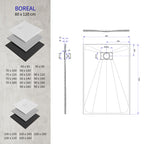 BOREAL - Base de duche branca RAL 9016 SMC antiderrapante GRIPSTONE com sifão incluído