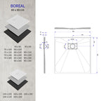 BOREAL - Base de duche branca RAL 9016 SMC antiderrapante GRIPSTONE com sifão incluído