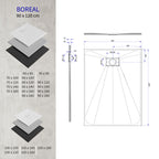 BOREAL - Base de duche cinzenta RAL 7030 SMC antiderrapante GRIPSTONE com sifão incluído